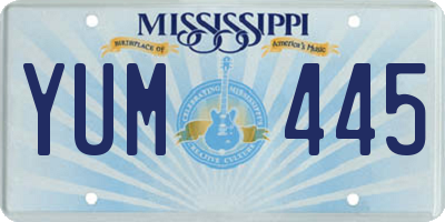 MS license plate YUM445
