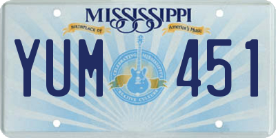 MS license plate YUM451