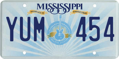 MS license plate YUM454