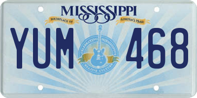 MS license plate YUM468