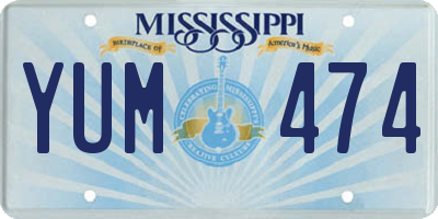 MS license plate YUM474