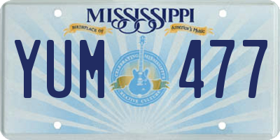 MS license plate YUM477