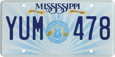 MS license plate YUM478
