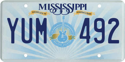 MS license plate YUM492