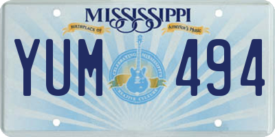 MS license plate YUM494