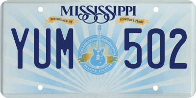 MS license plate YUM502