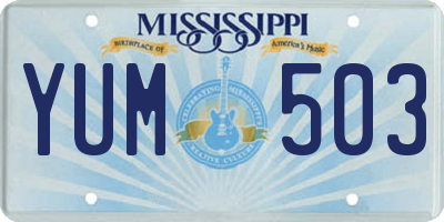 MS license plate YUM503