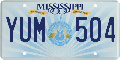 MS license plate YUM504