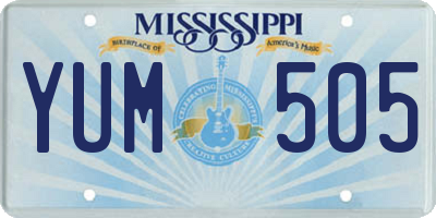 MS license plate YUM505
