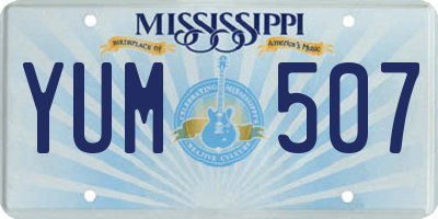MS license plate YUM507