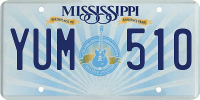 MS license plate YUM510