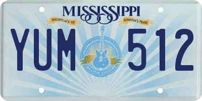 MS license plate YUM512