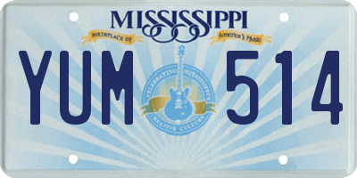 MS license plate YUM514
