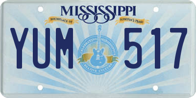 MS license plate YUM517