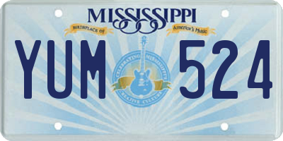 MS license plate YUM524