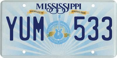 MS license plate YUM533
