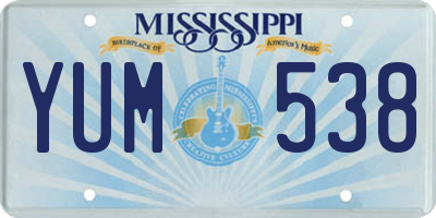MS license plate YUM538