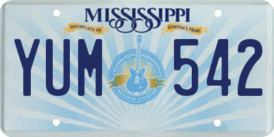 MS license plate YUM542