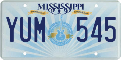 MS license plate YUM545
