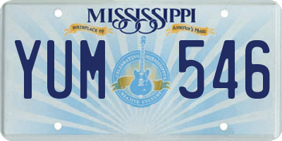 MS license plate YUM546