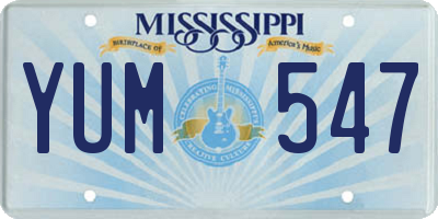 MS license plate YUM547
