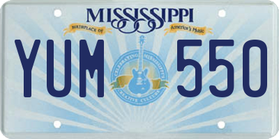 MS license plate YUM550