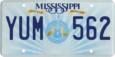 MS license plate YUM562