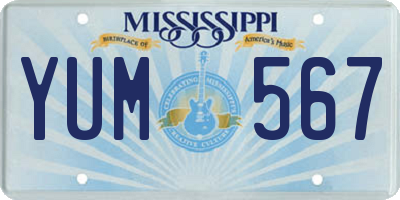 MS license plate YUM567