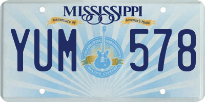 MS license plate YUM578