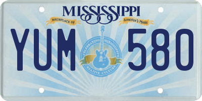 MS license plate YUM580
