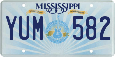 MS license plate YUM582