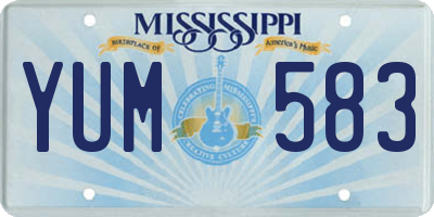MS license plate YUM583