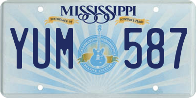 MS license plate YUM587