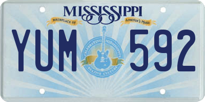 MS license plate YUM592