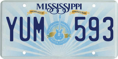 MS license plate YUM593