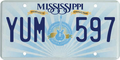MS license plate YUM597