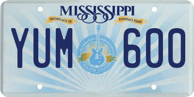 MS license plate YUM600
