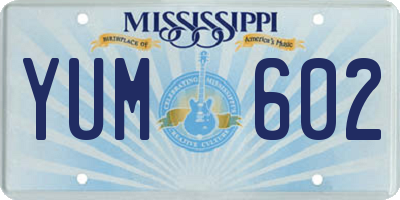 MS license plate YUM602