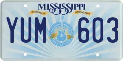 MS license plate YUM603