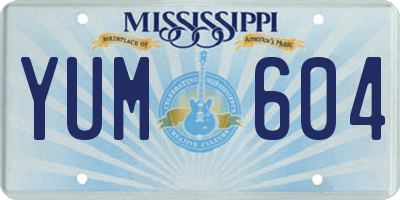 MS license plate YUM604