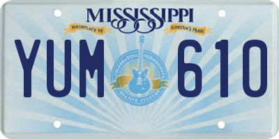 MS license plate YUM610