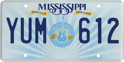 MS license plate YUM612