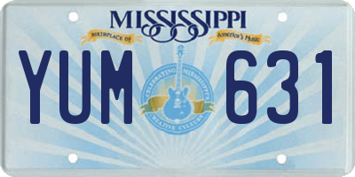 MS license plate YUM631