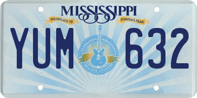 MS license plate YUM632