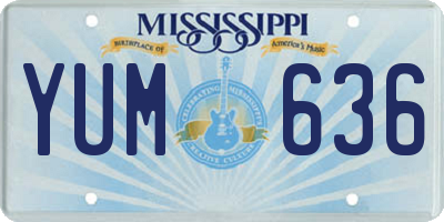 MS license plate YUM636