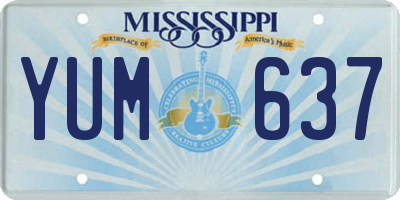 MS license plate YUM637