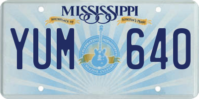 MS license plate YUM640