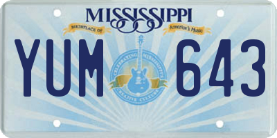 MS license plate YUM643