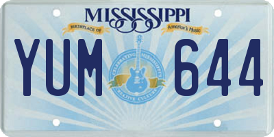MS license plate YUM644