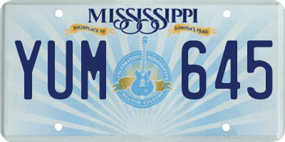 MS license plate YUM645